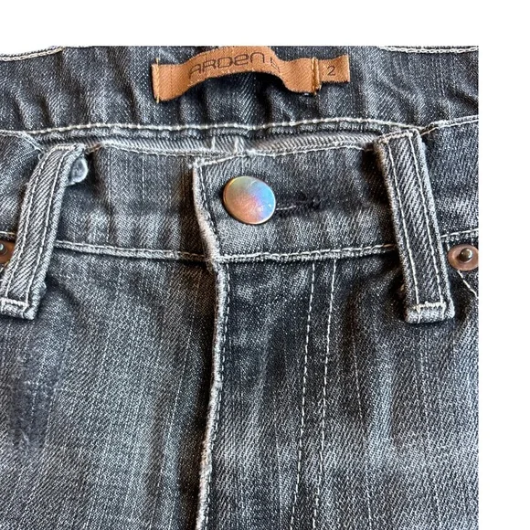 Arden B Black Jean Shorts Distressed Mid Rise Size 2 - Picture 3 of 8